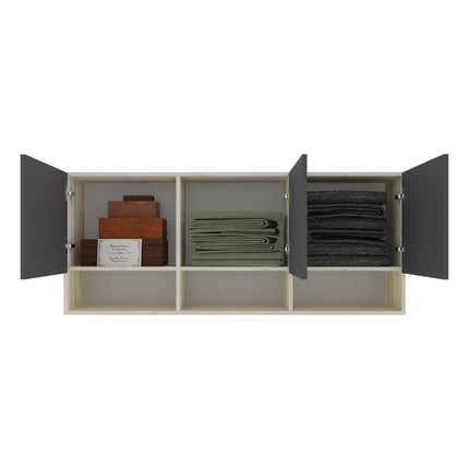 Set dormitor Malmo V15, Pat 200 x 140 cm, Stejar Alb/Antracit