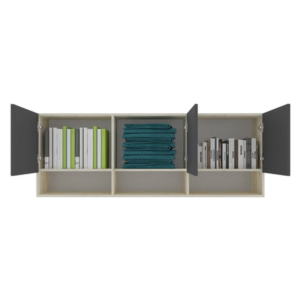 Set dormitor Malmo V11, Pat 200 x 160 cm, Stejar Alb/Antracit