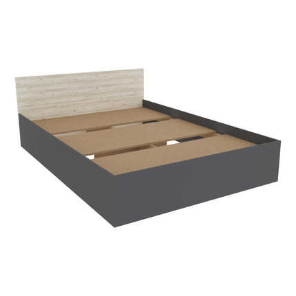 Set dormitor Malmo V10, Pat 200 x 140 cm, Stejar Alb/Antracit