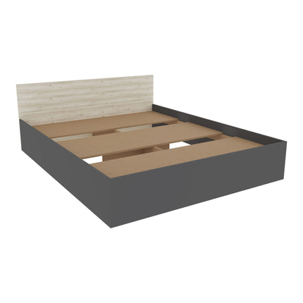 Set dormitor Malmo V15, Pat 200 x 160 cm, Stejar Alb/Antracit