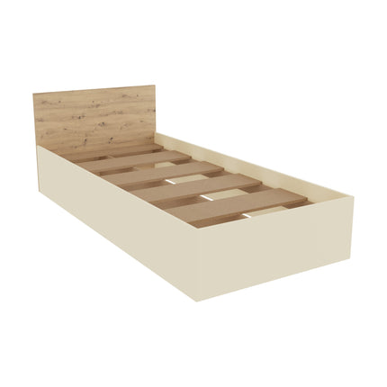 Set dormitor Malmo V19, Pat 200 x 90 cm, Stejar Artisan/Argila