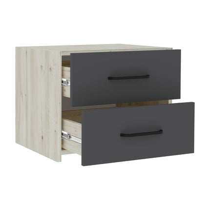 Set dormitor Malmo V1, Pat 200 x 160 cm, Stejar Alb/Antracit