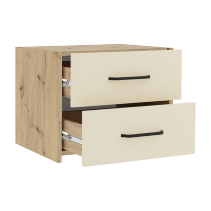 Set dormitor Malmo V19, Pat 200 x 90 cm, Stejar Artisan/Argila