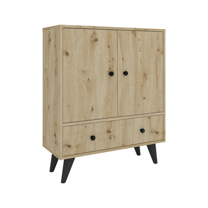 Comoda TV Malta, 3 Usi, Stejar Artisan, 75 x 30 x 90 cm