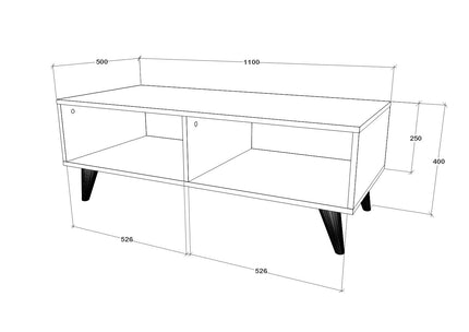 Masuta Cafea Melo, Stejar Artisan/Negru, 110 x 50 x 40 cm