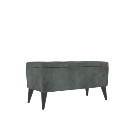 Bancheta Tapitata Mera, cu spatiu depozitare, Menta, Stofa, 80 x 37 x 42 cm