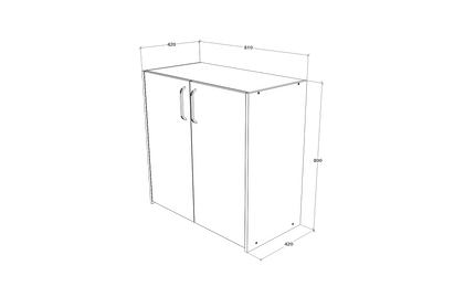 Comoda Malmo, 2 Usi, Stejar Alb/Antracit, 81 x 42 x 80 cm