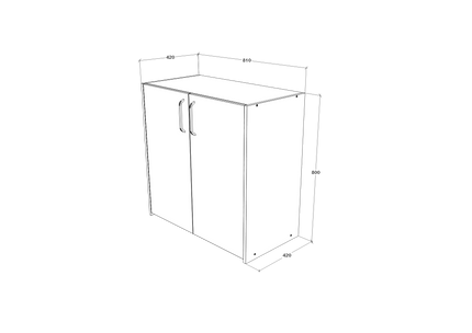 Comoda Malmo, 2 Usi, Stejar Alb/Antracit, 81 x 42 x 80 cm