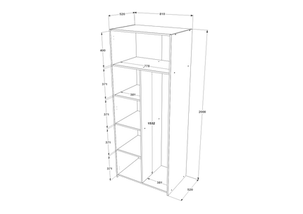 Dulap Malmo, 2 Usi, cu polite, Stejar Artisan/Argila, 81 x 52 x 200 cm