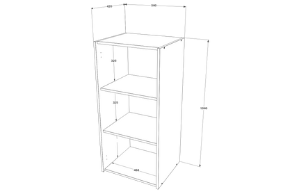 Dulap suspendat Malmo, 1 Usa, Stejar Alb/Antracit, 50 x 42 x 104 cm