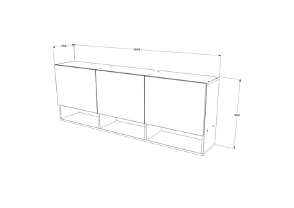 Dulap suspendat Malmo, 3 Usi, Stejar Artisan/Argila, 164 x 27 x 60 cm