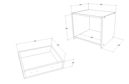 Set 2 Noptiere Malmo, 2 Sertare, Stejar Artisan/Argila, 50 x 40 x 40 cm