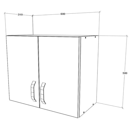 Corp Superior Hota Nevada, Bej Cashmere/Alb, 60 x 31 x 50 cm