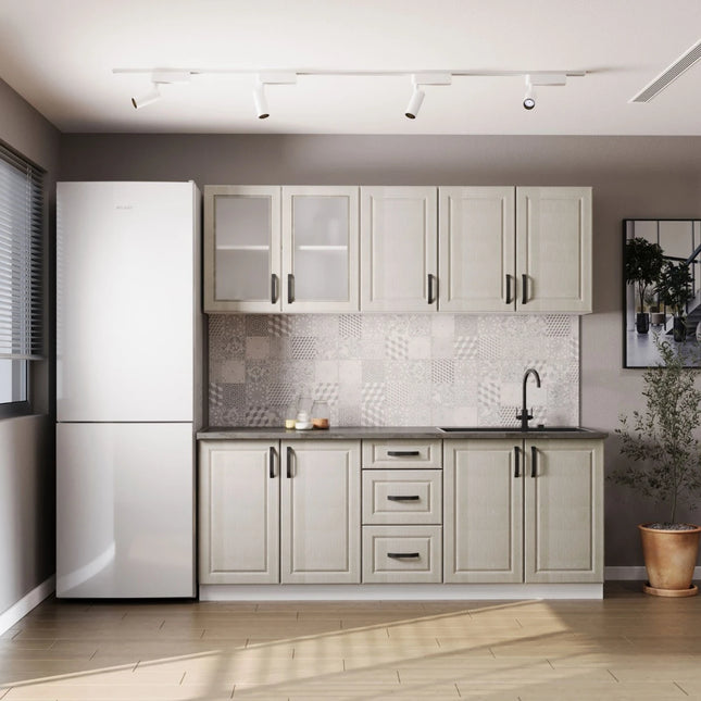 Set Bucatarie Nevada, Bej Cashmere/Alb, L 200 cm