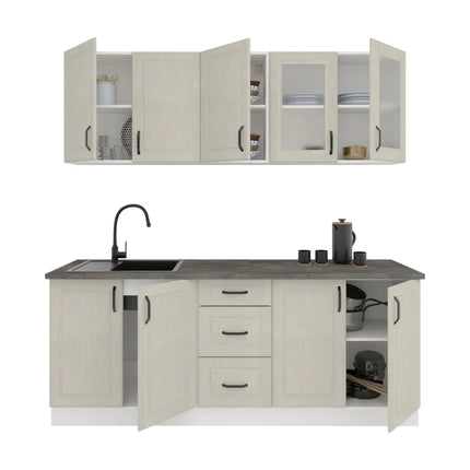 Set Bucatarie Nevada, Bej Cashmere/Alb, L 200 cm