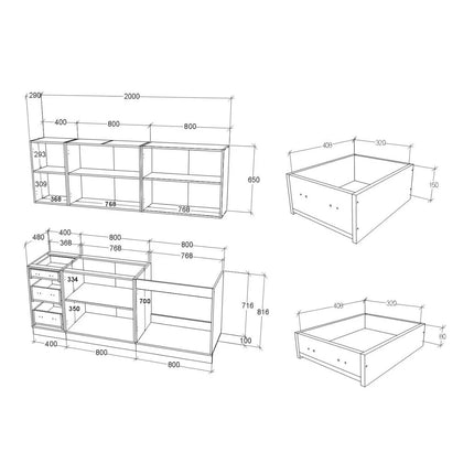 Set Bucatarie Nevada, Bej Cashmere/Alb, L 200 cm