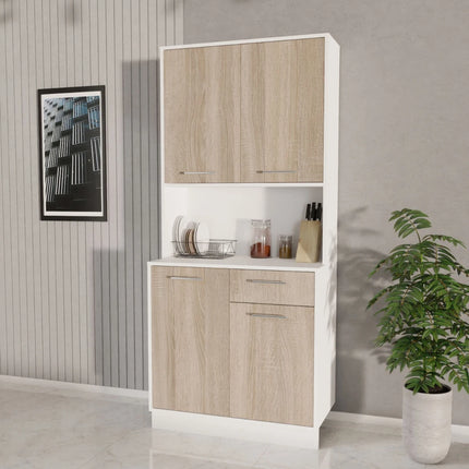 Bufet Oma, Stejar Sonoma/Alb, L 84 cm