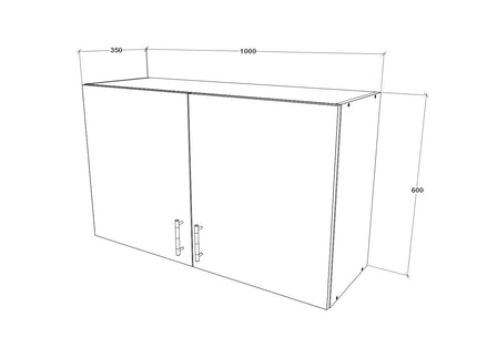 Corp Superior Oran, 2 Usi, Alb, 100 x 33 x 60 cm