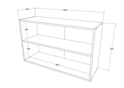 Corp Superior Oran, 2 Usi, Alb, 100 x 33 x 60 cm