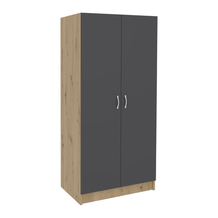 Dulap Pedro, 2 Usi, Stejar Artisan/Antracit, 80 x 51 x 170 cm