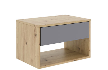 Noptiera Pedro, 1 Sertar, Stejar Artisan/Antracit, 53 x 35 x 33 cm