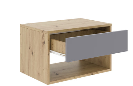 Noptiera Pedro, 1 Sertar, Stejar Artisan/Antracit, 53 x 35 x 33 cm