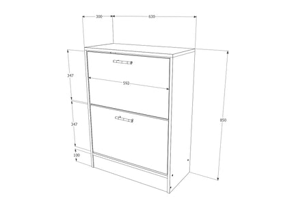 Pantofar Rin, 2 Usi, Stejar Sonoma, 63 x 30 x 85 cm