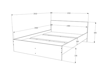 Pat Remi, 200 x 140 cm, Stejar Bronz