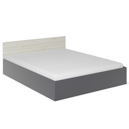 Pat Malmo, 200 x 160 cm, saltea spuma inclusa, Stejar Alb/Antracit