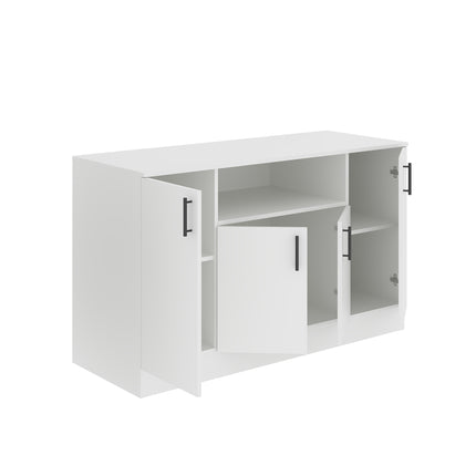 Comoda Remi, 4 Usi, Alb, 135 x 50 x 80 cm