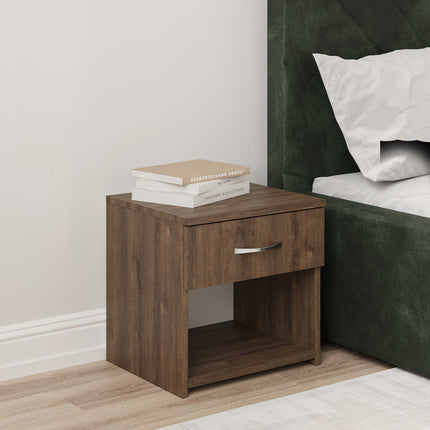 Set 2 Noptiere Remi, 1 Sertar, Stejar Bronz, 40 x 35 x 40 cm