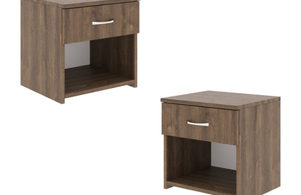 Set 2 Noptiere Remi, 1 Sertar, Stejar Bronz, 40 x 35 x 40 cm