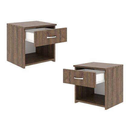 Set 2 Noptiere Remi, 1 Sertar, Stejar Bronz, 40 x 35 x 40 cm