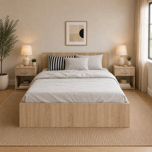 Set 2 Noptiere Remi, 1 Sertar, Stejar Sonoma, 40 x 35 x 40 cm