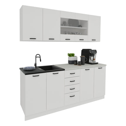 Bucatarie Riga, Alb, L 200 cm