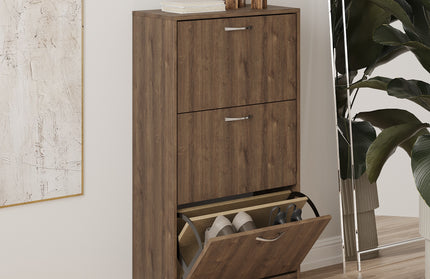 Pantofar Rin, 3 Usi, Stejar Bronz, 63 x 30 x 120 cm