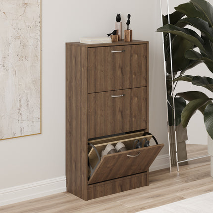 Pantofar Rin, 3 Usi, Stejar Bronz, 63 x 30 x 120 cm