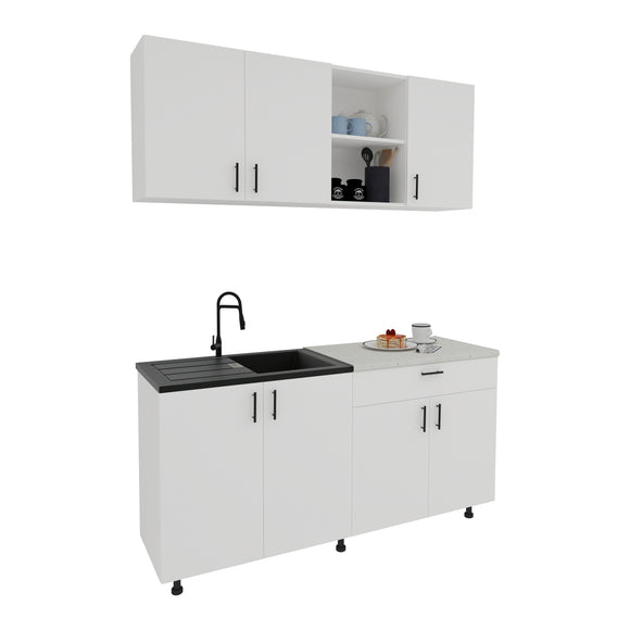 Bucatarie Roma, Alb, L 160 cm