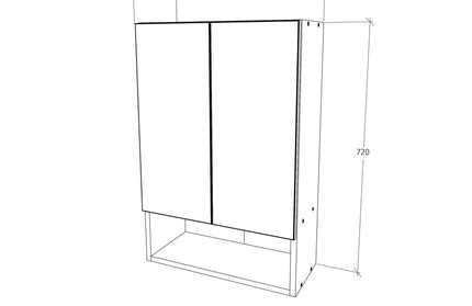 Corp Baie Zed, Suspendat, 2 Usi, Alb lucios/Alb, MDF, L 48 x l 22 x H 72 cm