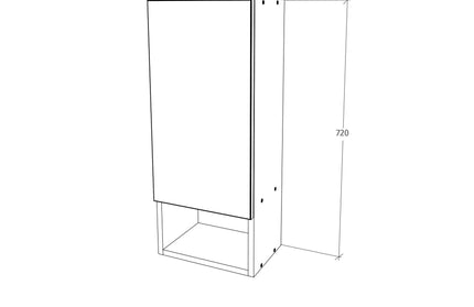 Corp Baie Zed, Suspendat, 1 Usa, Alb lucios/Alb, MDF, L 30 x l 22 x 72 cm