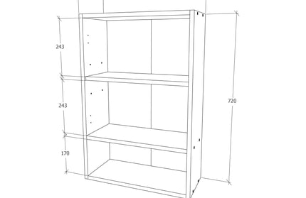 Corp Baie Zed, Suspendat, 2 Usi, Alb lucios/Alb, MDF, L 48 x l 22 x H 72 cm