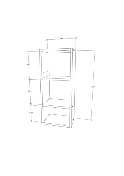 Corp Baie Zed, Suspendat, 1 Usa, Gri Lucios/Alb, MDF, L 30 x l 22 x 72 cm