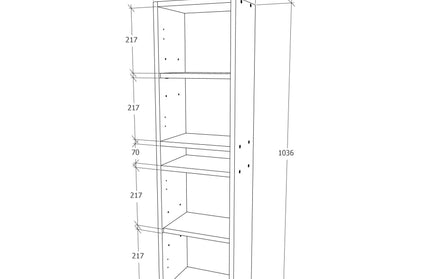 Soldat Baie Zed, Suspendat, 2 Usi, Alb lucios/Alb, MDF, L 29 x l 22 x 104 cm