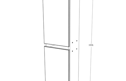 Soldat Baie Zed, Suspendat, 2 Usi, Alb lucios/Alb, MDF, L 29 x l 22 x 104 cm