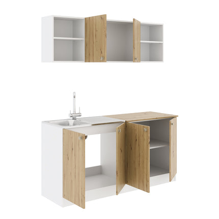 Set Bucatarie Sena, Stejar Artisan/Alb, L 160 cm