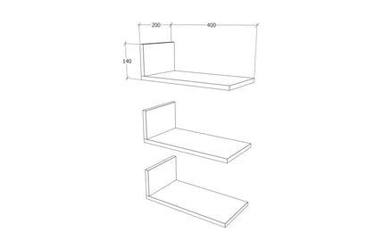 Etajera Shelfie, Alb, 40 x 20 x 14 cm