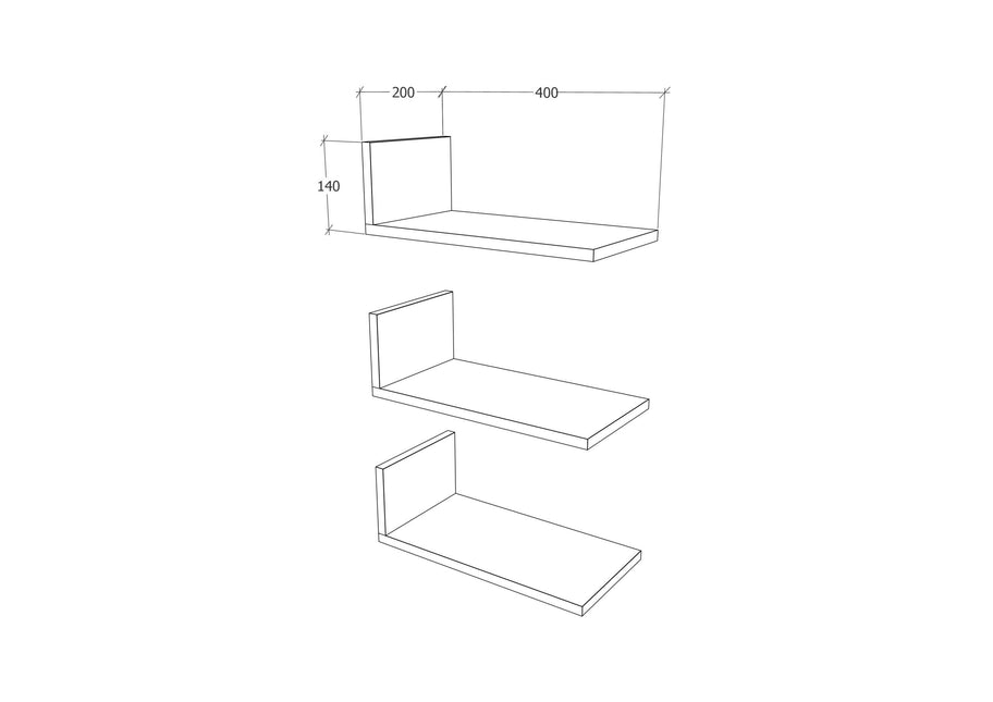 Etajera Shelfie, Alb, 40 x 20 x 14 cm