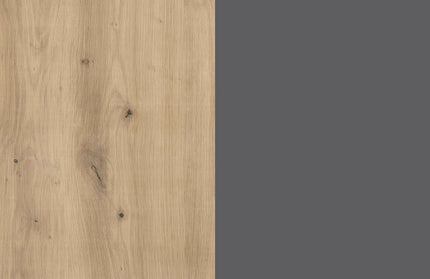 Set 2 Noptiere Pedro, 1 Sertar, Stejar Artisan/Antracit, 53 x 35 x 33 cm