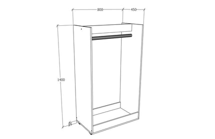 Stender umerase Riz, Alb, 80 x 45 x 140 cm