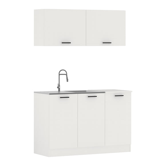 Bucatarie Taco, Alb, L 120 cm